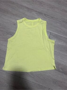 lululemon athletica Neon Yellow Sleeveless Crop Tank
